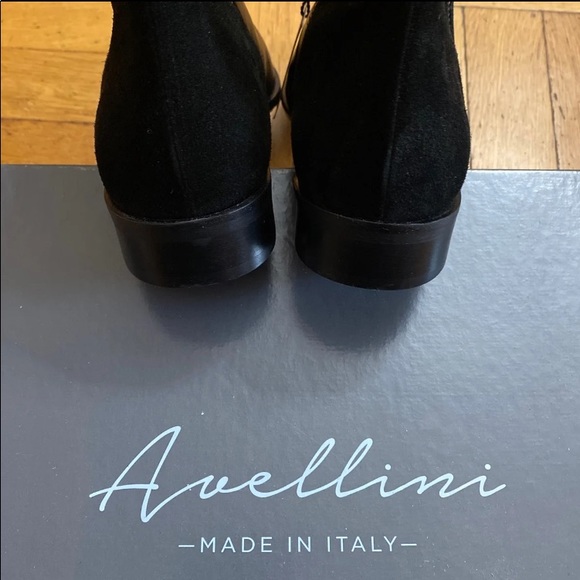 Black Italian Leather Suede boots - Picture 4 of 10